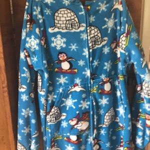 Onesie Fleece Zip-up Hooded Pajamas with Pockets